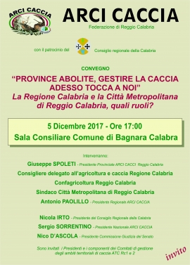 Quale futuro per la caccia dopo le abolizioni delle province? Se ne parler&agrave; con Arci Caccia Calabria in un convegno pubblico