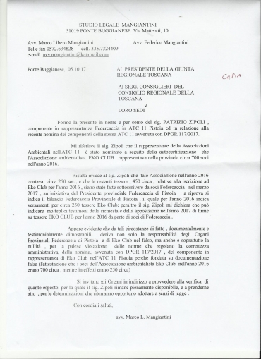 Toscana: Bufera sulle nomine Ekoclub all'ATC di Pistoia