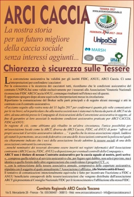 Arci Caccia Toscana: La chiarezza &egrave; sicurezza sulle tessere